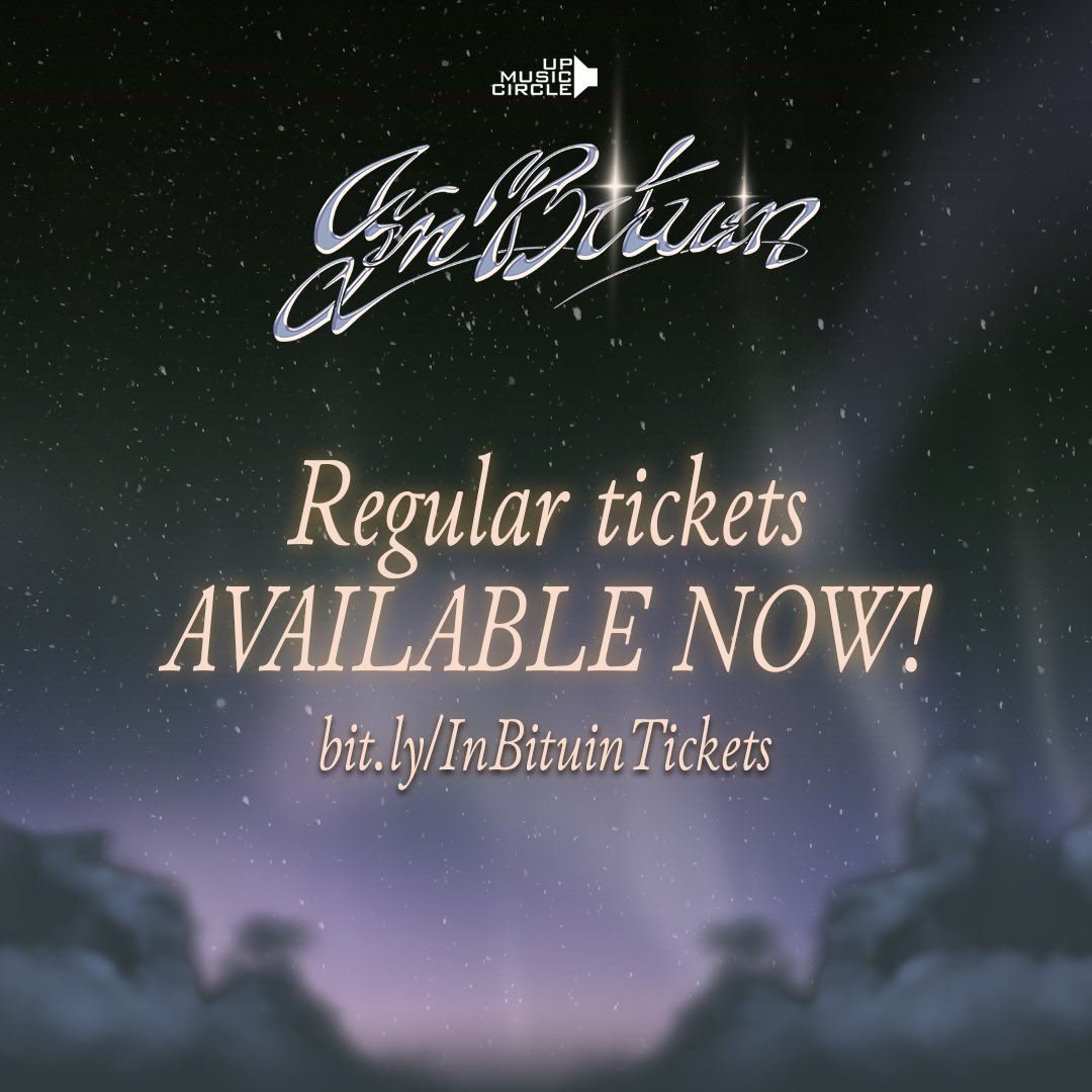 UPMusicCircle's tweet photo. ⭐️ GENERAL SALE ONGOING ⭐️

Tickets are now available at their regular prices! 

✧ SOLO — Php 777
✧ DUO — Php 1444

🎫: https://t.co/FmWSgToubO

#InBituin2023 🪩 https://t.co/mgLHWa6CoH