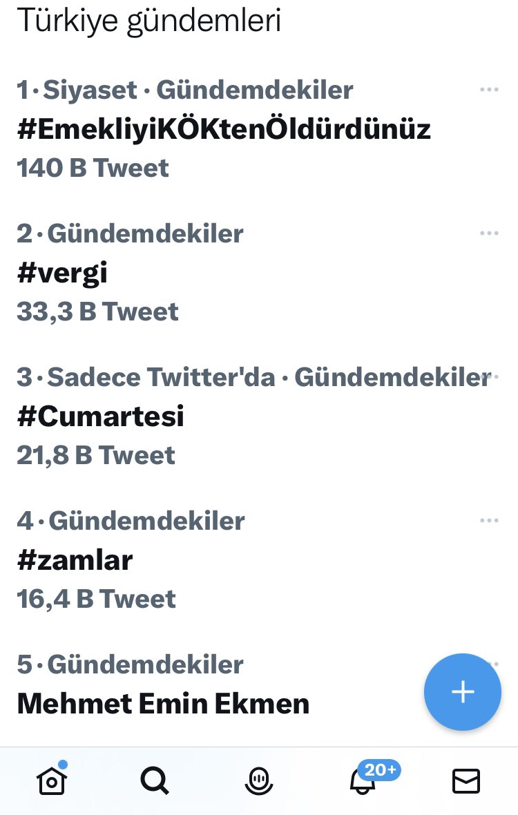 An itibariyle 140 bin twitle Türkiye gündeminde 1.sıra
#EmekliyiKÖKtenÖldürdünüz