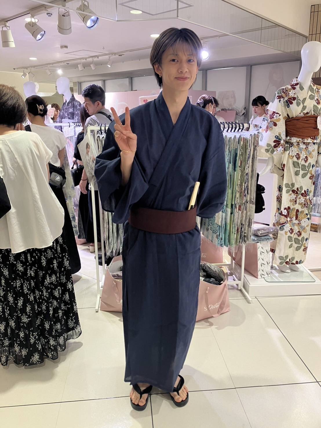 新品 Dita ディータ【夏色の向日葵しらべ （藍）】浴衣5点セット