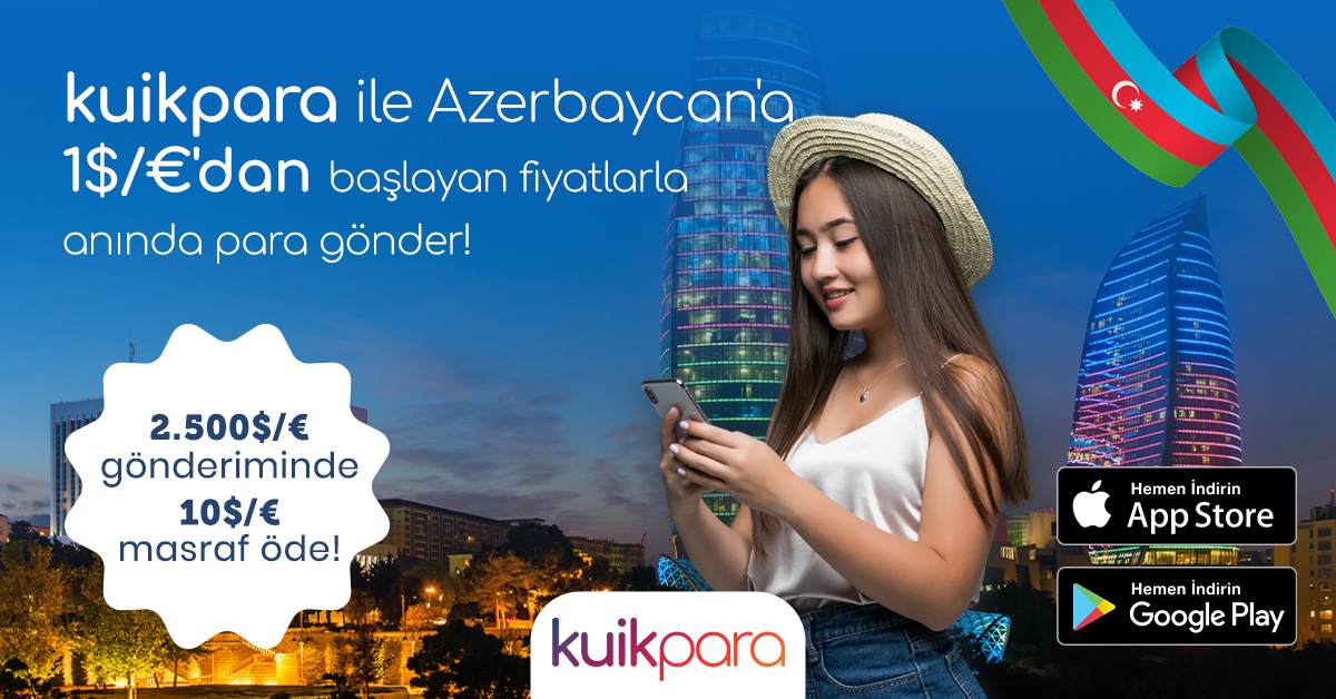 Azerbaycan'a para transferinde daha az masraf, daha fazla hız 🚀
#kuikpara uygulamasını indirin ve #Azerbaycan'a 10$/€ masrafla 2500$/€'ya kadar para transferi yapın.💜👆🏻
Kampanya 31 Ağustos 2023 tarihine kadar geçerlidir.

#DahaAzMasrafDahaFazlaHız