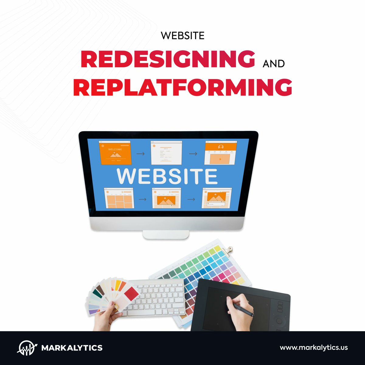markalytics_usa's tweet photo. Attention website owners!
Looking to revamp your online presence through website redesigning and re-platforming?
We've got your back!
Team Markalytics is ready to turn your vision into reality.

#WebsiteRedesign #ReplatformingExcellence #Markalytics #DigitalTransformation https://t.co/LWl86cQECp