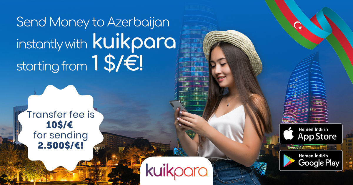Less costs, more speed in money transfer to Azerbaijan 🚀 Download the #kuikpara app and transfer up to 2500$/€ to #Azerbaijan at a cost of 10$/€ 💜👆🏻 The campaign is valid until 31 August 2023. #LessCostMoreSpeed
