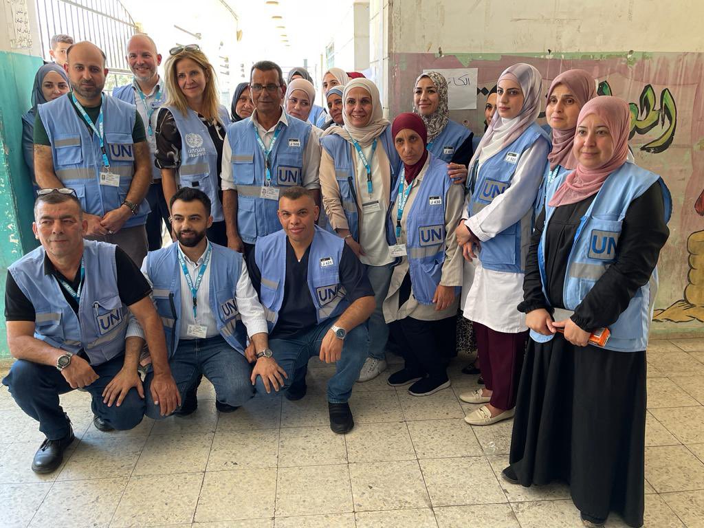 Our <a href="/UNRWA/">UNRWA</a> team in #Jenin is inspiring 💜 I met with staff at our temporary health point + school today. Their dedication to work under pressure + through trauma to provide emergency relief to #PalestineRefugees is outstanding! Without you, no services! <a href="/UNLazzarini/">Philippe Lazzarini</a>