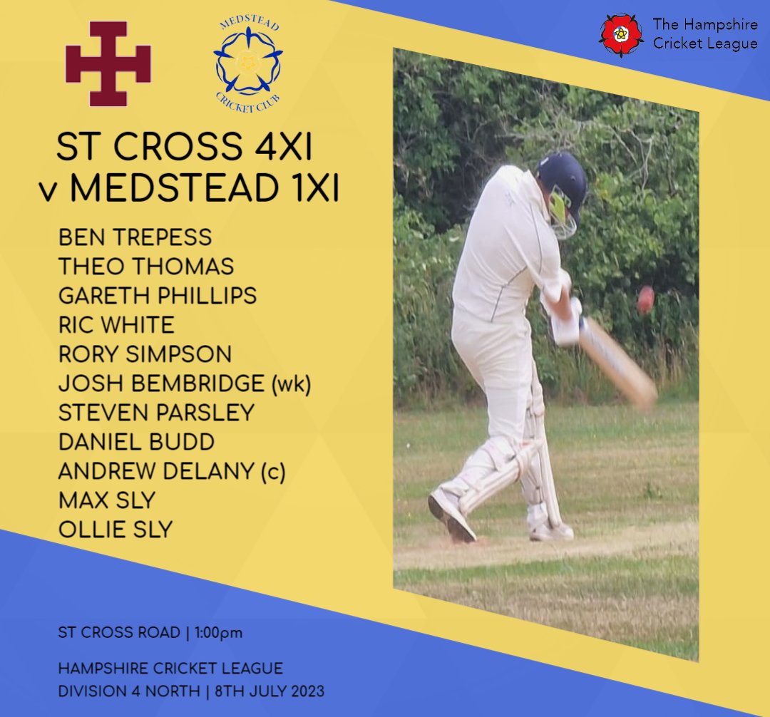 Admin took a week off posting the team and the players all but followed suit as we were unceremoniously rolled for 75 at Mottisfont, ultimately going down by 9 wickets. Looking to make amends this week, we head to 2nd placed <a href="/StCrossCC/">StCrossCC</a> with a point to prove. Our XI: