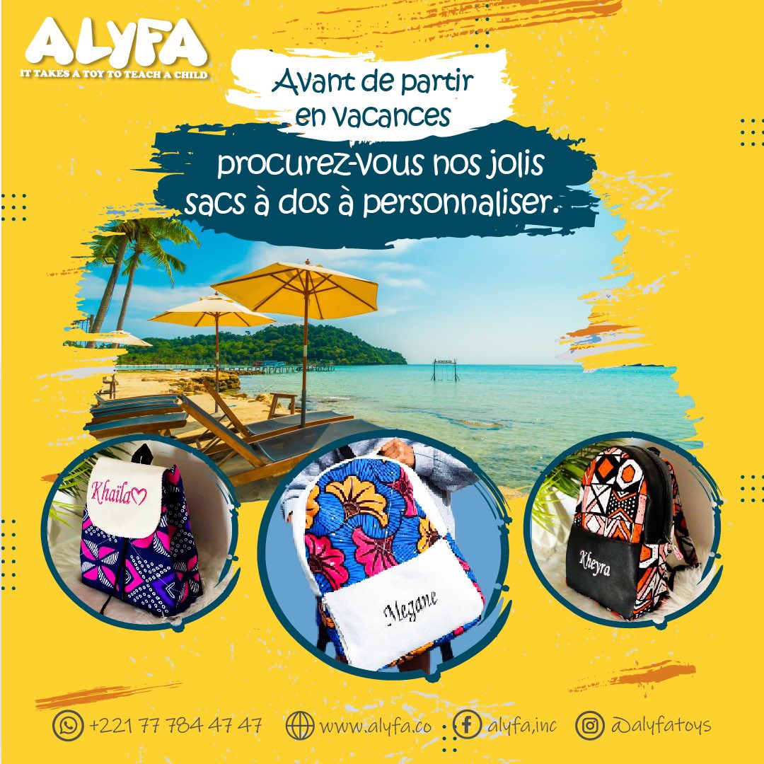 alyfatoy's tweet photo. 🟠 AVANT DE PARTIR EN VACANCES…
Soyez cool cet été 😎 Procurez-vous les jolis sacs à dos d’Alyfa que vous pouvez personnaliser à votre guise 
🌐 https://t.co/yVdjs84XIz 
#kids #instatoy #kidsofinstagram #Montessori #stem #earlychildhoodeducation #earlychildhoodtoys #toy #alyfa https://t.co/cTrPKcZCeO