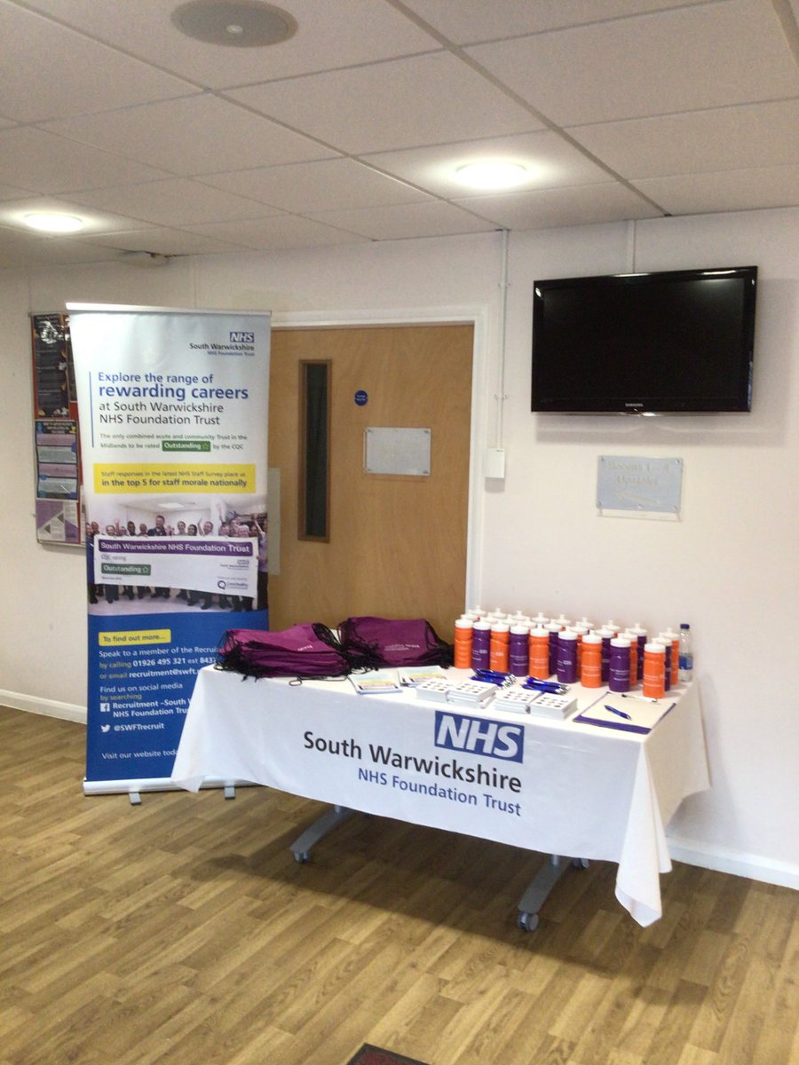 All set up and ready to go for our Family Health Recruitment Open Day. Come and join us from 10am in the John Turner Building at Warwick Hospital.