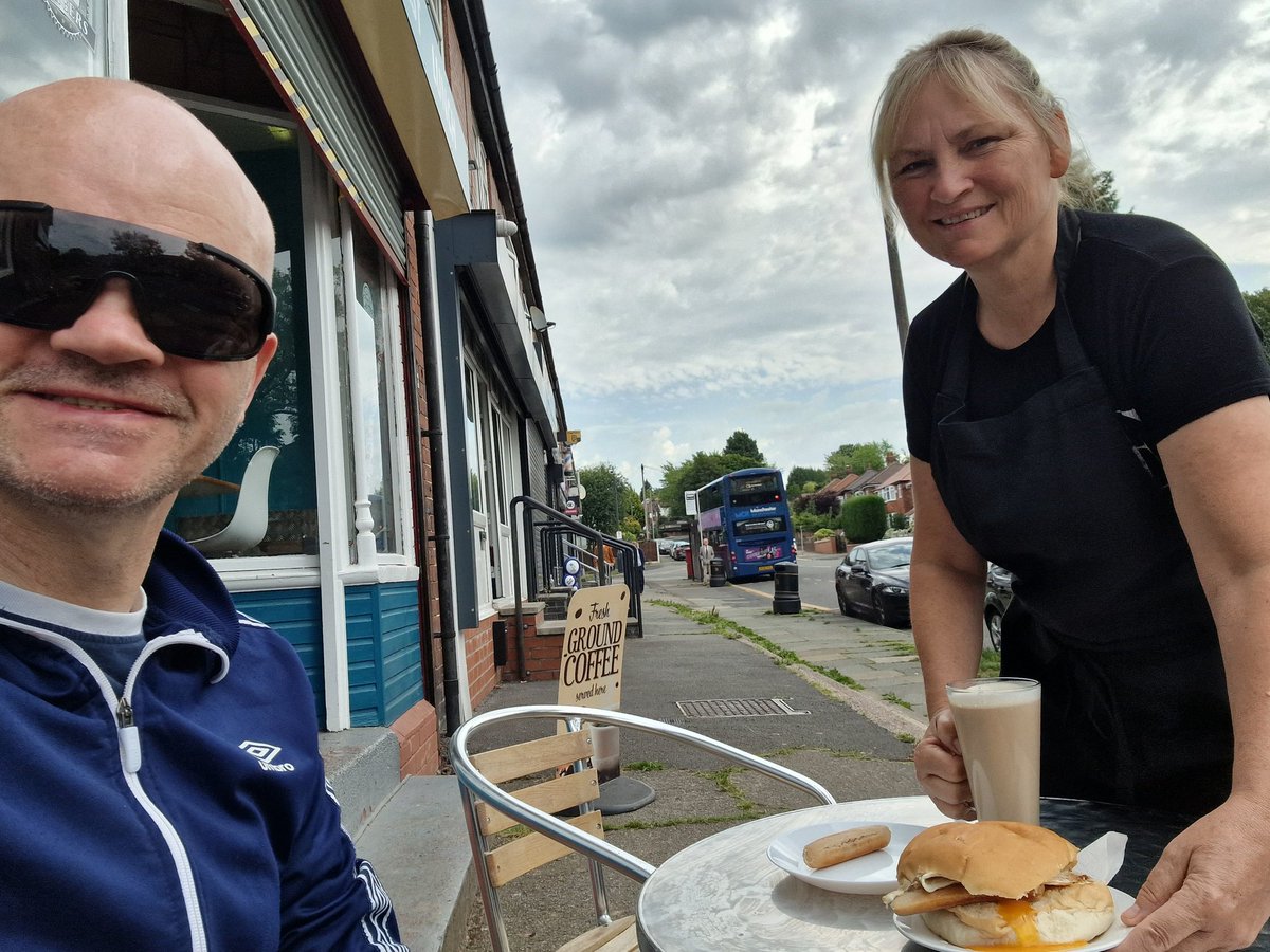 Having a sandwich at the best cafe in prestwich. Buttystyle