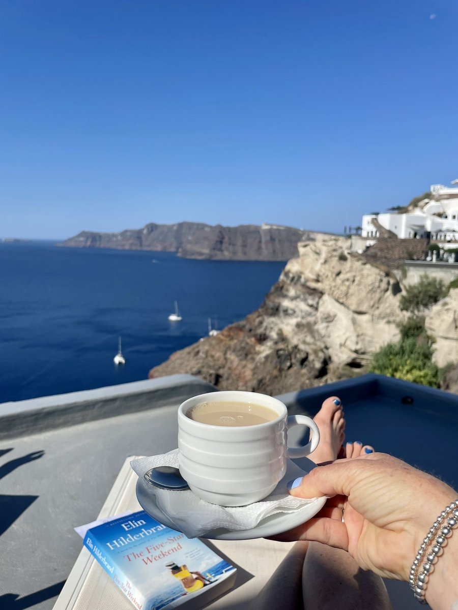 Tea time with the most gorgeous view! ❤️☀️🇬🇷