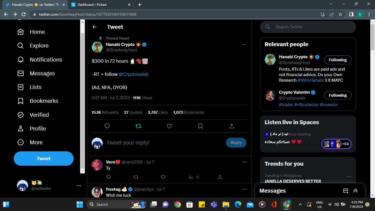 redkeiko's tweet photo. @GiveAwayHost @Cryptovalek done https://t.co/Ket3p6vXOY