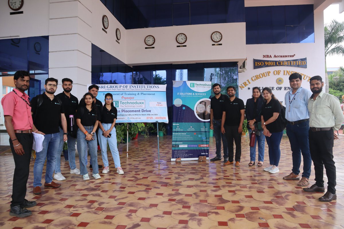 NRIGroupIndia's tweet image. Yesterday (7th July 2023) was a day filled with excitement and endless possibilities as we hosted the Campus Drive of Technoduxx Private Limited at NRI Group of Institutions. 🙌

#Technoduxx #CampusDrive #TrainingAndPlacement #CareerOpportunities #Placement #Career #Campus