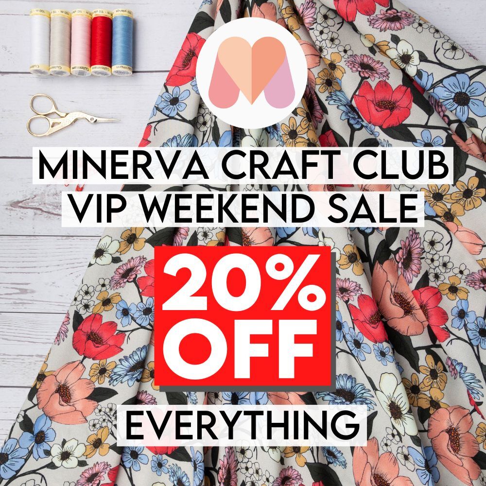 Minerva #CraftClubVIPDay - save 20% off everything online this weekend 8-9 July 🎉 - tidd.ly/3F4Y2Yf

Not a club member? Sign up and save 20%.

tidd.ly/3yfcI2Y

#minervacraftclub #vipday #specialoffers #sale #vipsale #fabricsale #sewingsale

(afflink)
