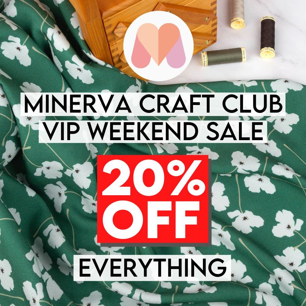 Minerva Craft Club VIP weekend 8-9 July - save 20% off everything online this weekend 🧵🪡 tidd.ly/3F4Y2Yf

Not a member? Sign up tidd.ly/3yfcI2Y &amp; save 20%.

#minervacraftclub #minervaclub #vip #craftclubvip #specialoffers #sale #vipsale #sewingsale

(afflink)