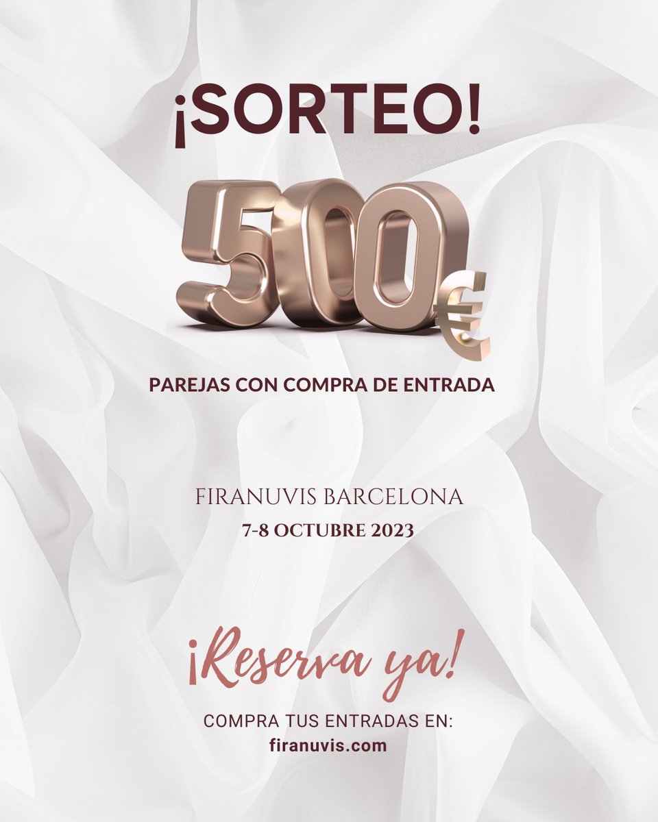 #FiraNuvis #Barcelona us convida a conèixer les novetats i #TendènciesNupcials pels #casamentscatalunya
Amb més de 95 proveïdors per garantir el gran dia!
Descarrega't les entrades: firanuvis.com