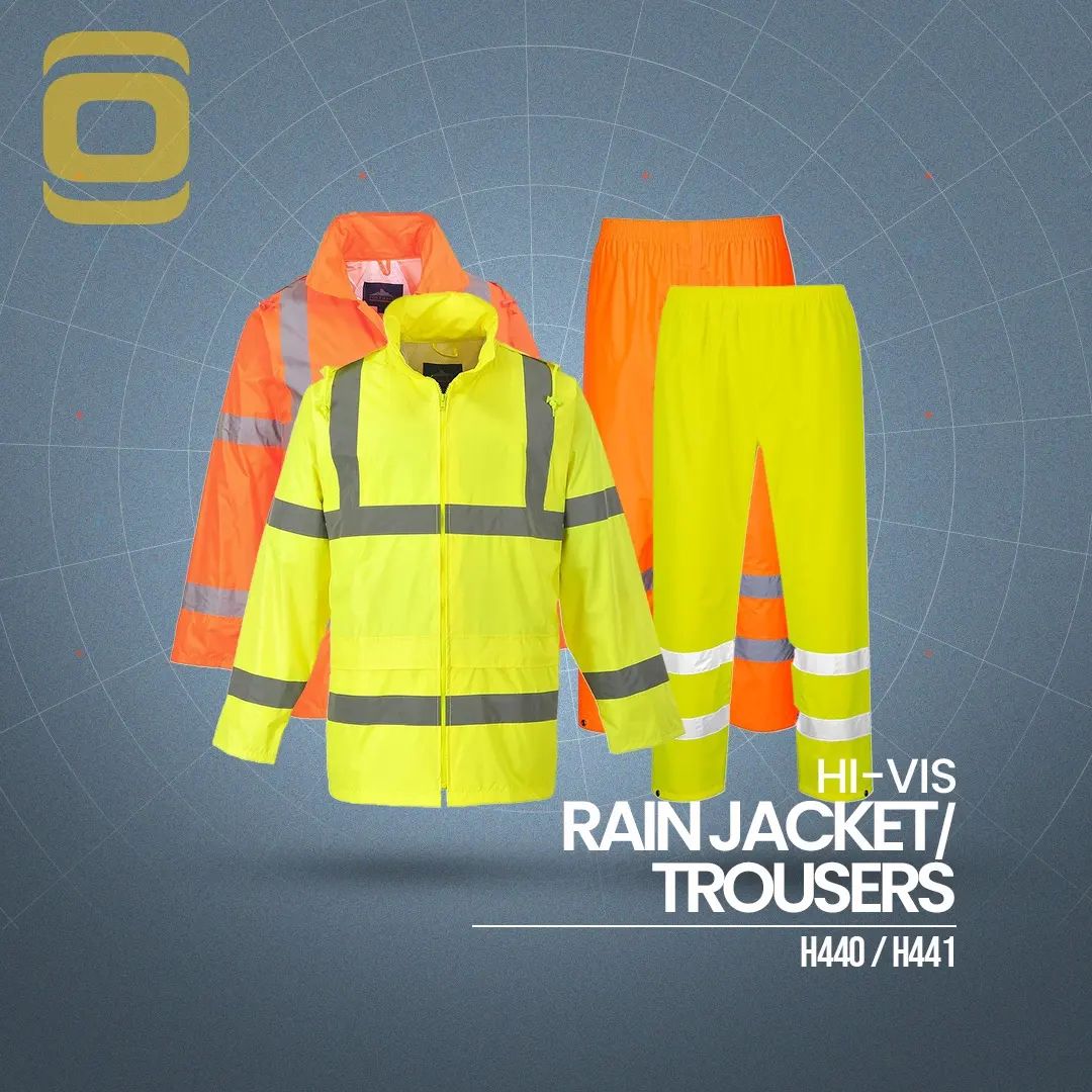 Hi-Vis Rain Jackets & Trousers H440/H441
Designed to keep the Workers Visible, Safe & Dry in Foul Weather Conditions.

#Rainwear #Hivisibility #Workwear #OstravaWorkwear #SafetyFirst