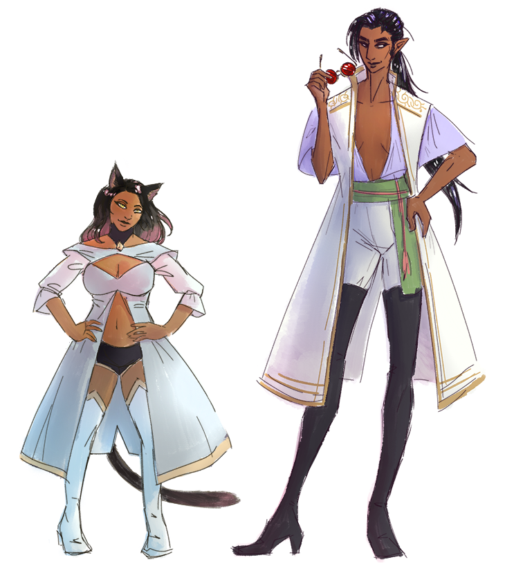 MochaKimono's tweet photo. I drew Kuara (not mine) and Van (mine). smol wol and tol wol https://t.co/7LS1qiZhQq