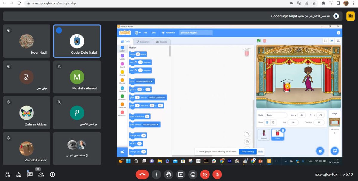 CoderDojoNajaf's tweet image. Yesterday, we started our new training in Scratch Foundation. 

#Scratch 
#volunteering
