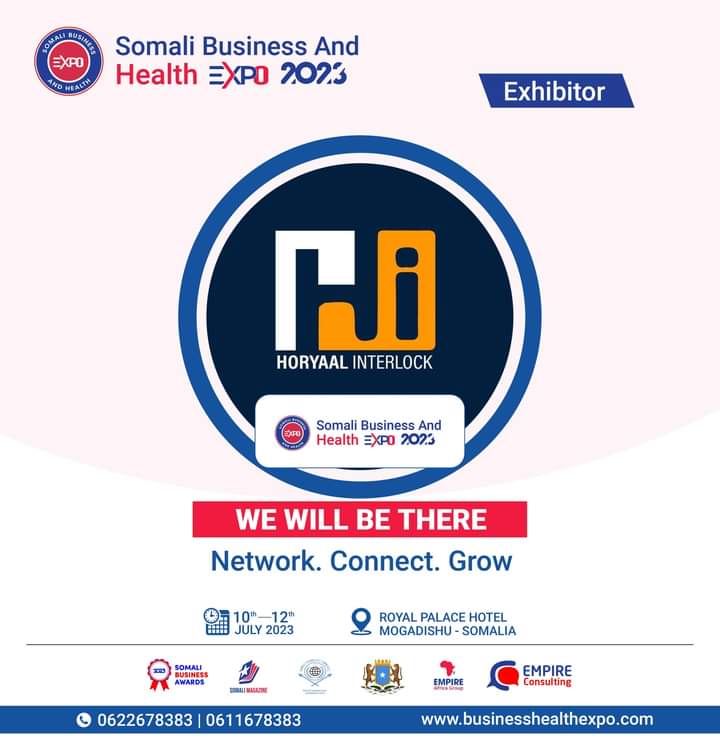 horyalinterlock's tweet photo. Waxaa sharaf Weyn u Ah shirkadda Horyaal Interlock Inay Sanadkaan ka mid Tahay Shirkadaha  Ka qeybkalaya Bandhiga Somali Business and Health Expo .
Waxeyna Shirkadu ku soo Bandhigi doontaa Adeegayada Ay Qabato . https://t.co/mqpvdAPJsc