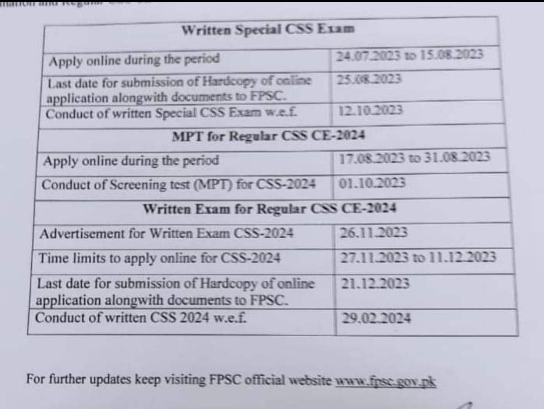 Here is the schedule of Special CSS and CSS-2024 

#CSS #pms #csspreparation #Englishessay #competitiveexams