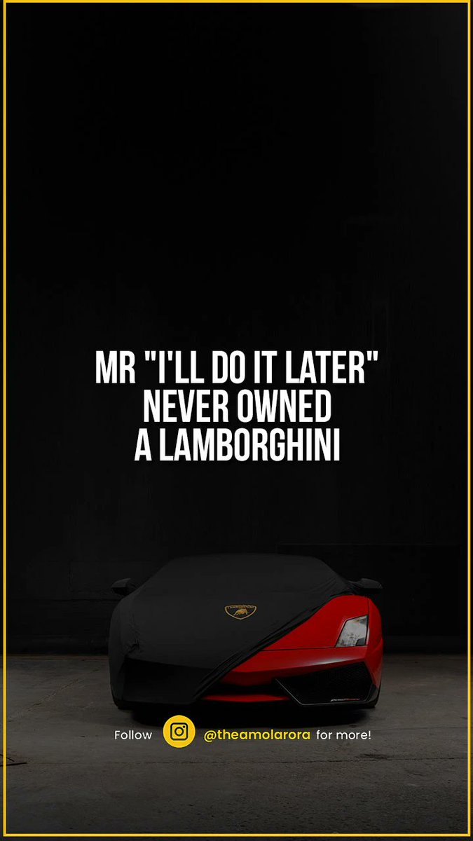 Procrastination and Opportunity Cost: The Story of 'Mr. I Will Do It Later and the Unattained Lamborghini
#Procrastination #OpportunityCost #SeizeTheMoment #DelayedSuccess #MotivationMonday