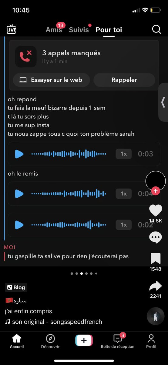 yassoukln's tweet photo. Mskna elle croit elle est trop spéciale, w’Allah les gens comme sa vous faites juste pitier ya rien de styler vous êtes juste mal élever https://t.co/pNf9xr8oCo