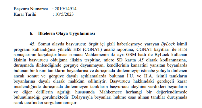 SametHukuk's tweet photo. ANAYASA MAHKEMESİ 

ÖNEMLİ KARAR!!!

- Bylock iddiası (HTS ve CGNAT kayıtlarının karşılaştırılması ile yetinilmiştir) 
- SD Kartta A5 şeklinde kodlama
- Tanık beyanları (Talimatla dinlenmiştir)

Şeklindeki iddiaların bulunduğu dosyada; https://t.co/MOU8jCQbEJ