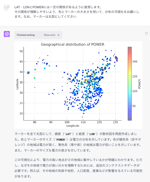 noa_capm's tweet image. ChatGPTの新機能Code Interpreterが凄すぎる
ChatGPTにデータをアップロードできて、分析したいことを指示すれば、分析結果を返してくれます
これからのデータサイエンティストは、適切なプロンプトを書ける統計知識や日本語力が問われそう
#ChatGPT
#CodeInterpreter