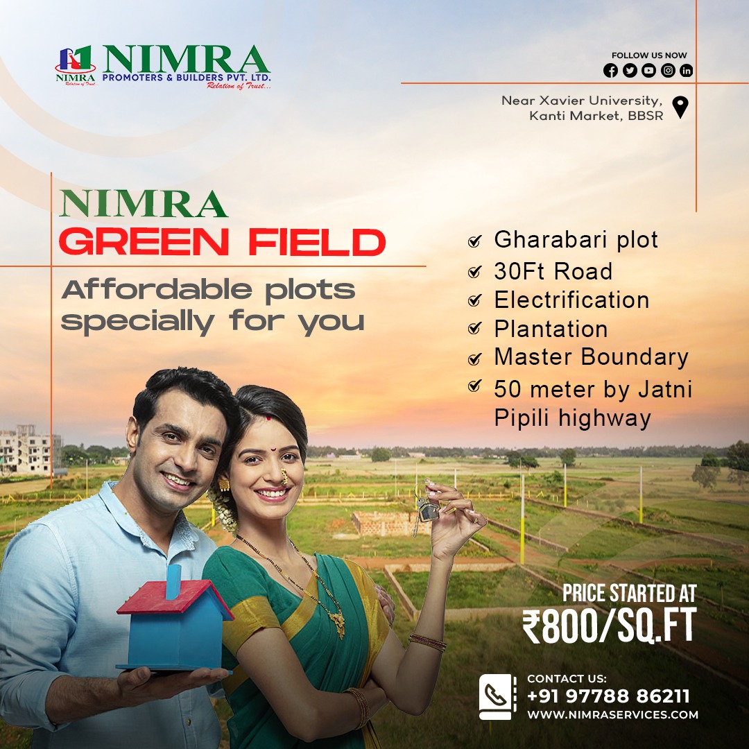 NIMRAServices's tweet photo. 📞𝘾𝙖𝙡𝙡 +𝟵𝟭 𝟵𝟳𝟳𝟴𝟴𝟴𝟲𝟮𝟭𝟭 𝙩𝙤 𝙗𝙤𝙤𝙠 𝙮𝙤𝙪𝙧 𝙥𝙡𝙤𝙩.

#Nimraservices #builders #propertyinvestment #nimrabuilders #nimragreenfield #Bhubaneswar #Odisha #plotforsaleinBhubaneswar #plotforsale #realestate #propertyforsale https://t.co/toCSS5NPeq
