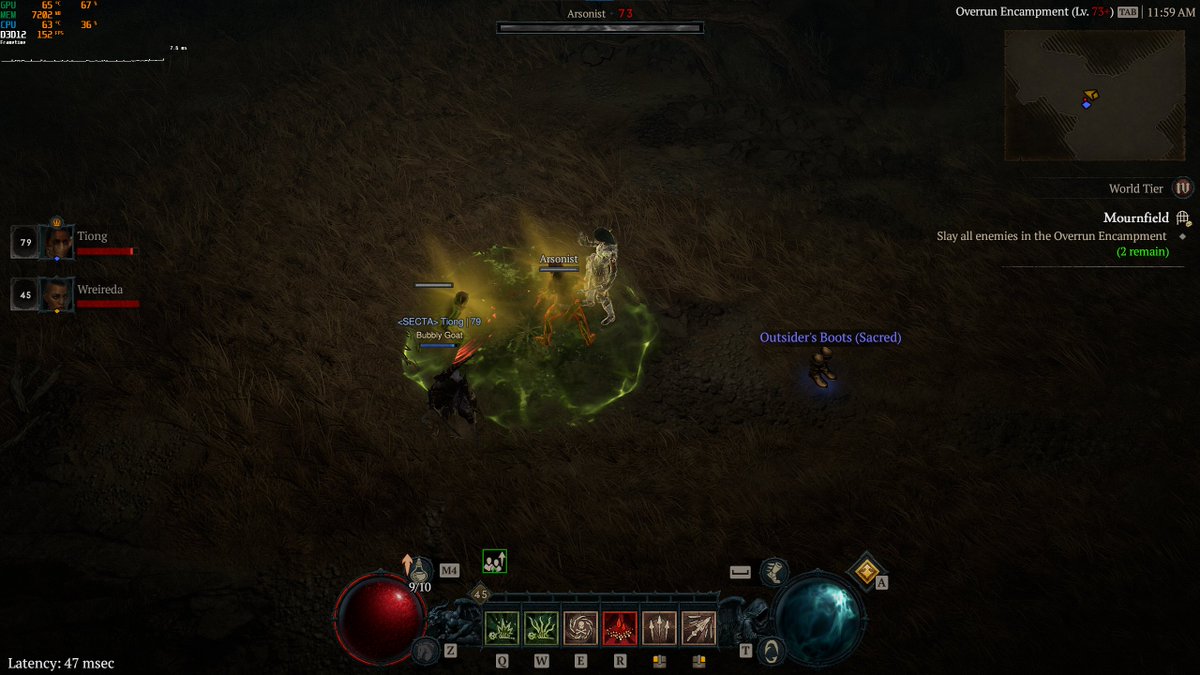 Pr0fCryBaby's tweet photo. after the latest patch, either the last 1-2 enemies don't spawn when you have a "slay all enemies" objective, and now those last 2 are perma immune
already tp'd out and back in, left the dungeon and back in, and it doesn't work. fix your game
#DiabloIV #Diablo4 @Diablo @PezRadar https://t.co/x1sGtbJ46B