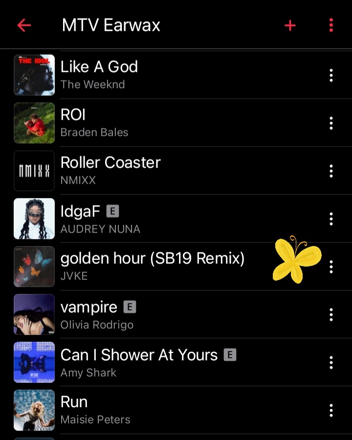 SB19AppleTeam's tweet photo. golden hour - SB19 Remix by JVKE &amp; SB19 is featured on MTV Earwax (MTV's curated  playlist in Apple Music) (US) placing at #8 !

https://t.co/HW9A0VpvN5

https://t.co/KCenwwMGsU

@SB19Official #SB19
#JVKExSB19 https://t.co/Fp5uFZOeoN
