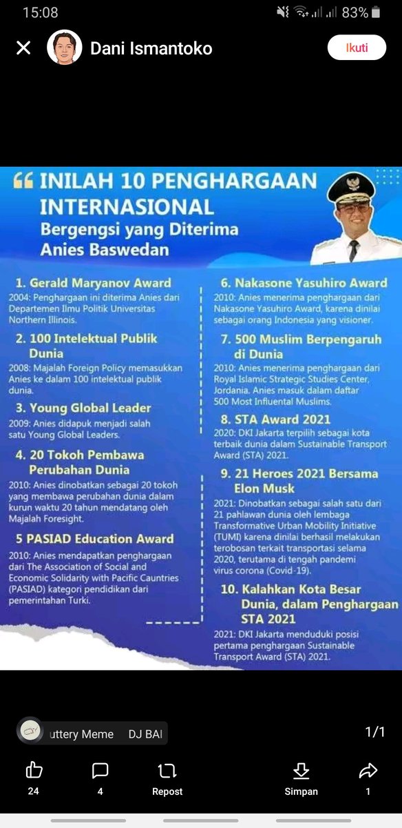 DjonEri's tweet photo. @MichelAdam7__ kalau masih kurang ni gw tambahin lgi prestasi anies yg berkelas internasional https://t.co/DbaXdiNNpA