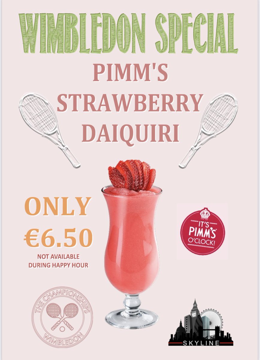 lascalasresort's tweet image. Come and join us for some fun over the weekend with our Wimbledon Specials…

 ⭐️ A yummy jug of Pimm's for only €16 available in both Skyline and 361 🍹

⭐️ A delicious Pimm's strawberry daiquiri cocktail €6.50 which is just available in Skyline😋 

#lascalas #lanzarote #pimms
