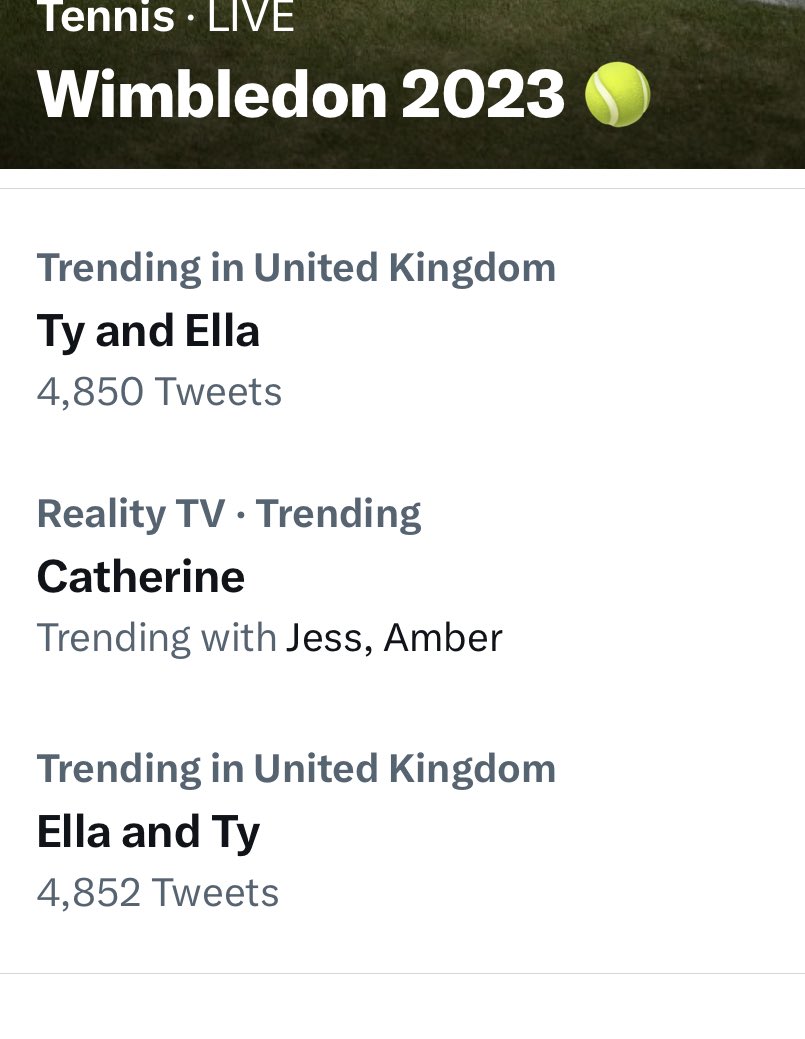 Grace12337734's tweet photo. Not Ty and Ella trending 😅😂😂 in two categories this morning #lotsofopinions #loveisland #mosttoxicpairing #lovethemthough #loveisland https://t.co/HQjLsjuAhu