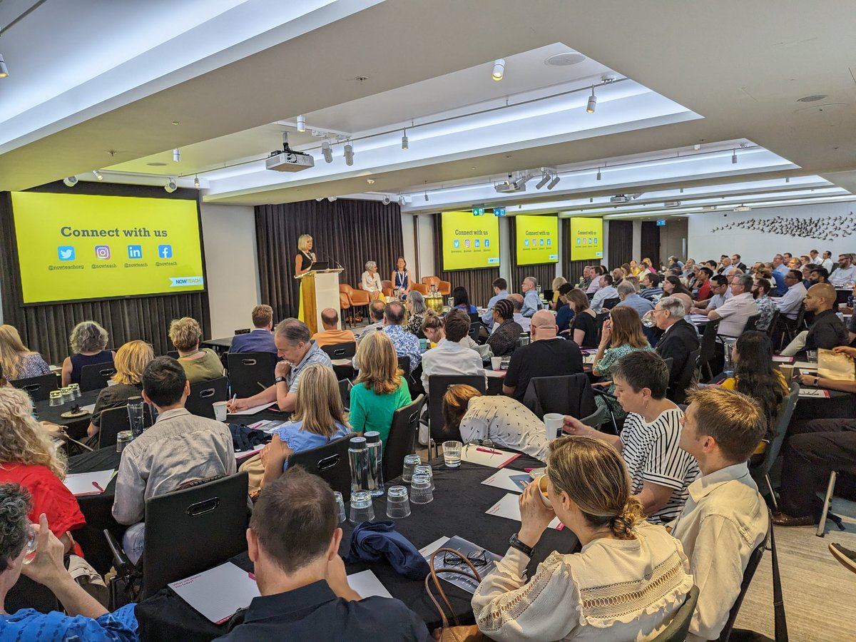 NowTeachOrg's tweet photo. Our biggest-ever conference kicks off! We're welcoming our newest career changers starting in September*and* reconnecting with those who are teaching now. A welcome to you all! #NTCon23 https://t.co/XgPjg5ASkg