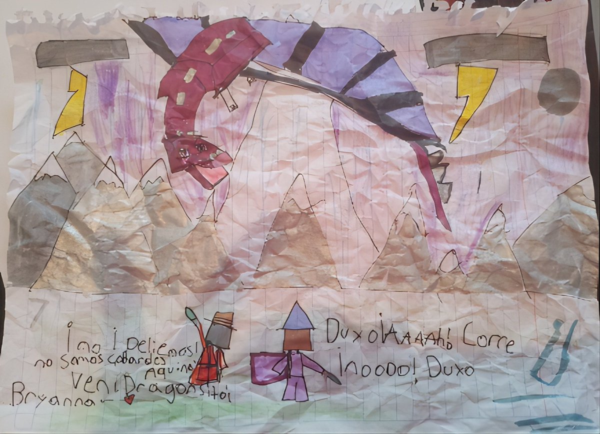 Min88817's tweet photo. Mi hermanita hizo este dibujo de  Webadas x Minecraft!👊😼

Diálogos!<3
Aquino🧡:Duxo ¡AAAAH! Corre
Duxo💜:¡No! Peliemos! No somos cobardes Aquino
Aquino🧡:¡Noooo! Duxo
Duxo💜:ven dragonsito!

Bryanna❤️

#duxo #aquino #webadasxminecraft https://t.co/0LrubxoV47