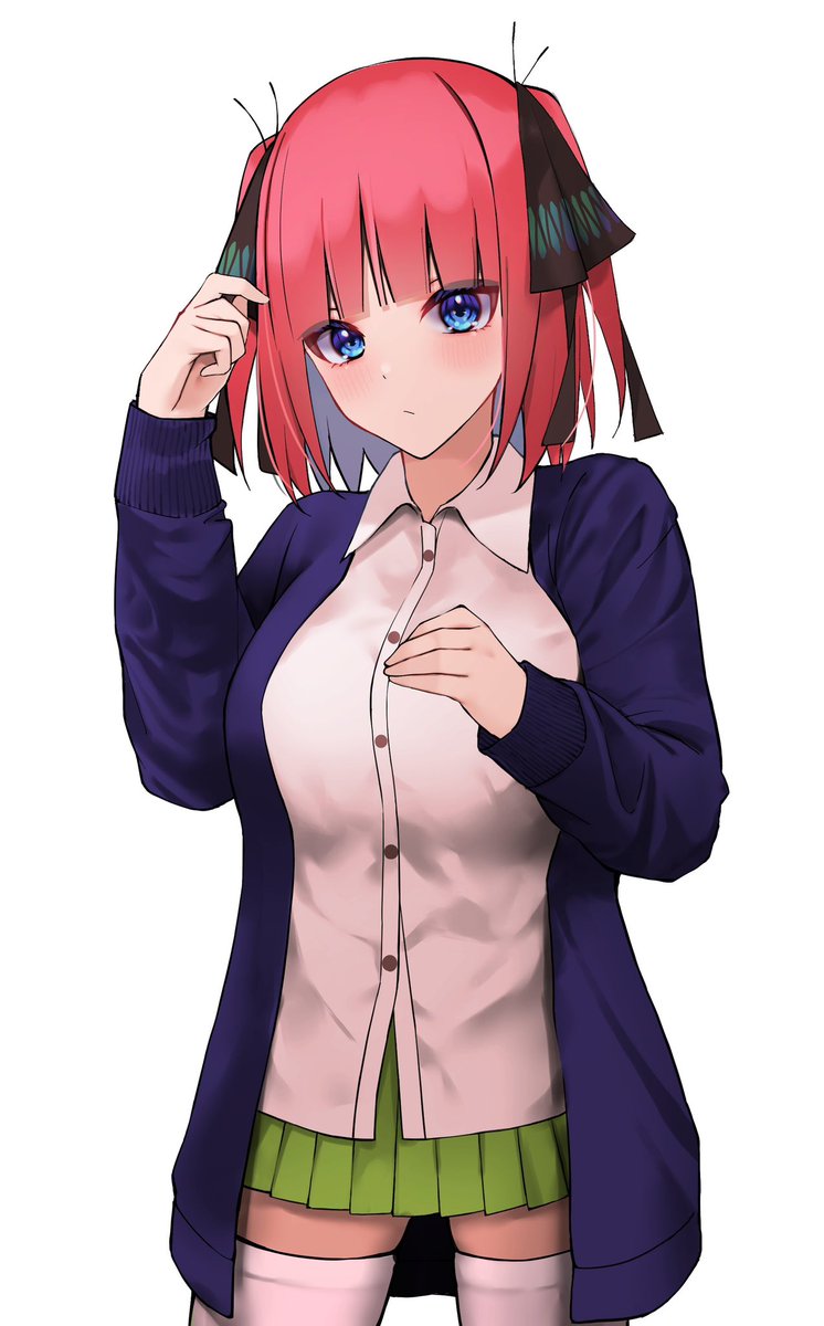 ほめてれさんがTwitterに投稿した中野二乃(五等分の花嫁)のイラスト。