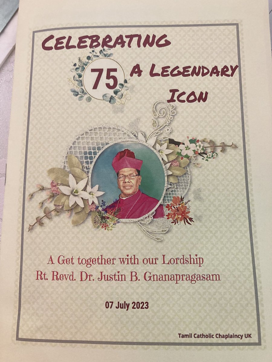 MaryCCroos's tweet photo. A great party celebrating the 75th birthday of His Lordship the Bishop of Jaffna the Most Reverend Justin Bernard Gnanapragasam. Organised by Rev Fr Elmo Arulnesan.
@UK_Tamil @RC_Southwark
#CrystalClub
#Wembley #UK
#JaffnaRCDiocese
#SriLanka https://t.co/ZkEnoWAWB2