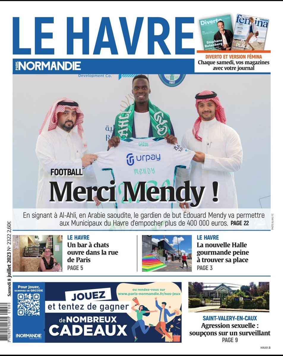 JejayLH's tweet photo. #Transfert
Le transfert du Havrais Édouard Mendy à Al-Ahli (Arabie Saoudite), va permettre à son ancien club "Les Municipaux" d'empocher plus de 400.000€. D'autres clubs Normands (#HAC, #Cherbourg, #Caucri) vont également bénéficier de ces indemnités. À lire dans @Sport_PN https://t.co/Kg5qHw0azW