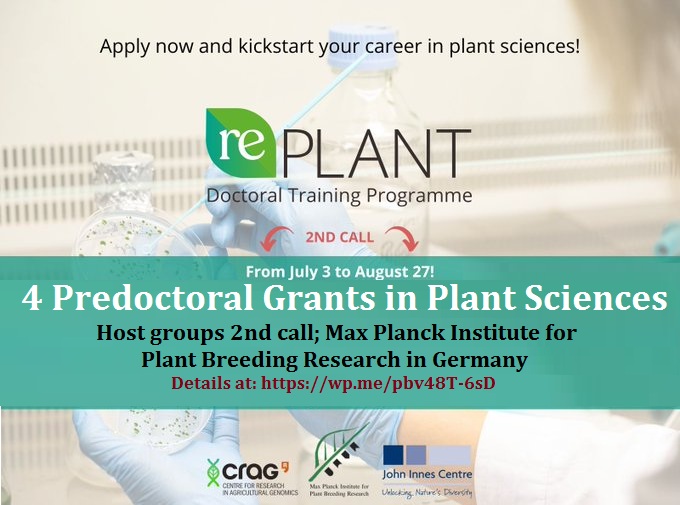 📌 4 Predoctoral (PhD) Grants in Plant Sciences at Max Planck Institute for Plant Breeding Research🌱🧬 in Cologne, Germany 🇩🇪... Please Retweet and spread the word! For details visit: wp.me/pbv48T-6sD