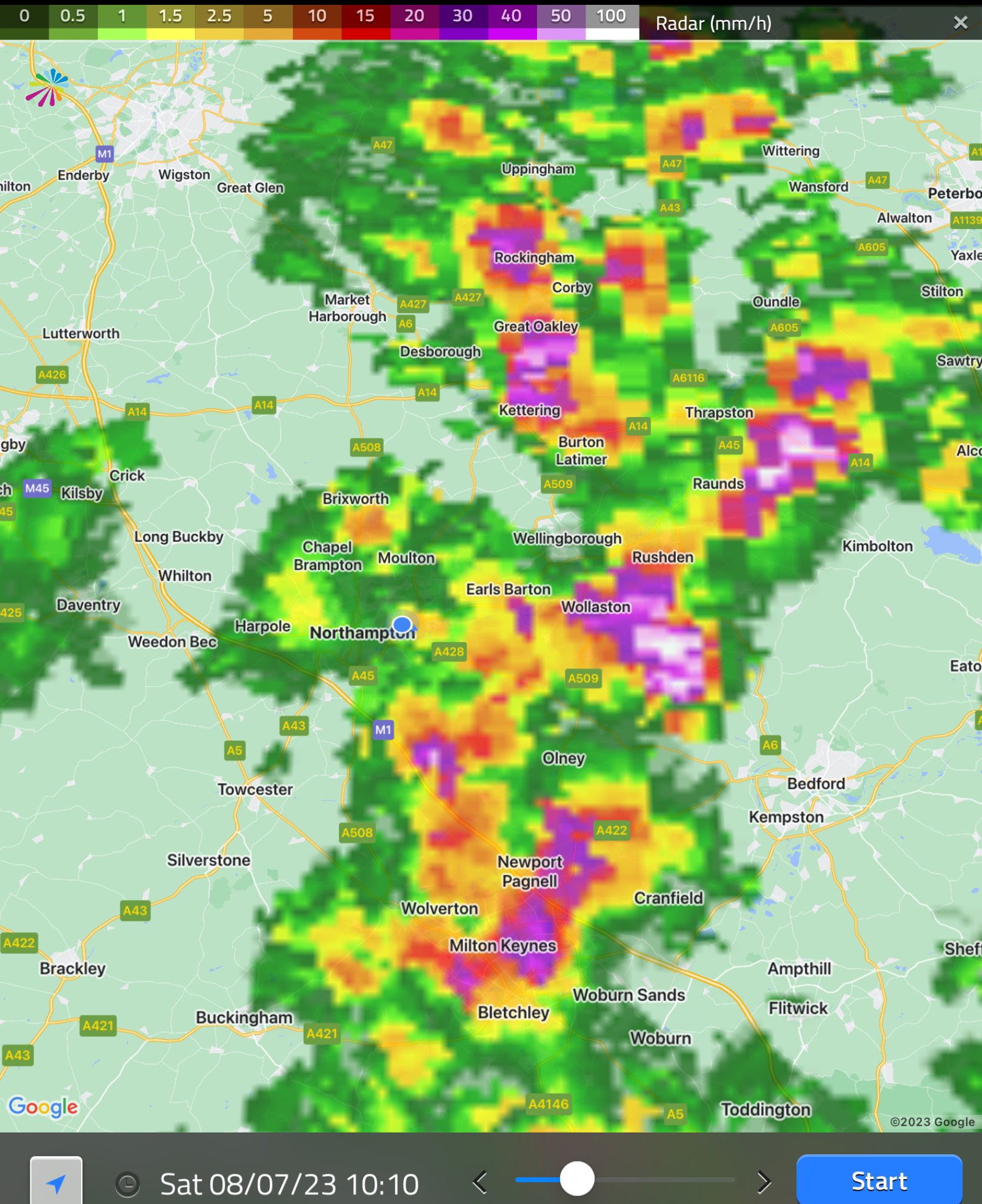 Northamptonshire Weather on Twitter "A band of heavy showers moving