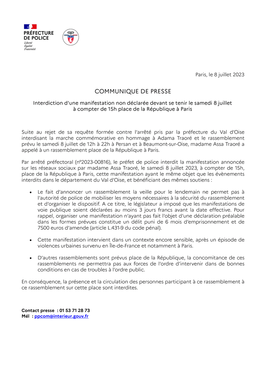 Préfecture de Police tweet media