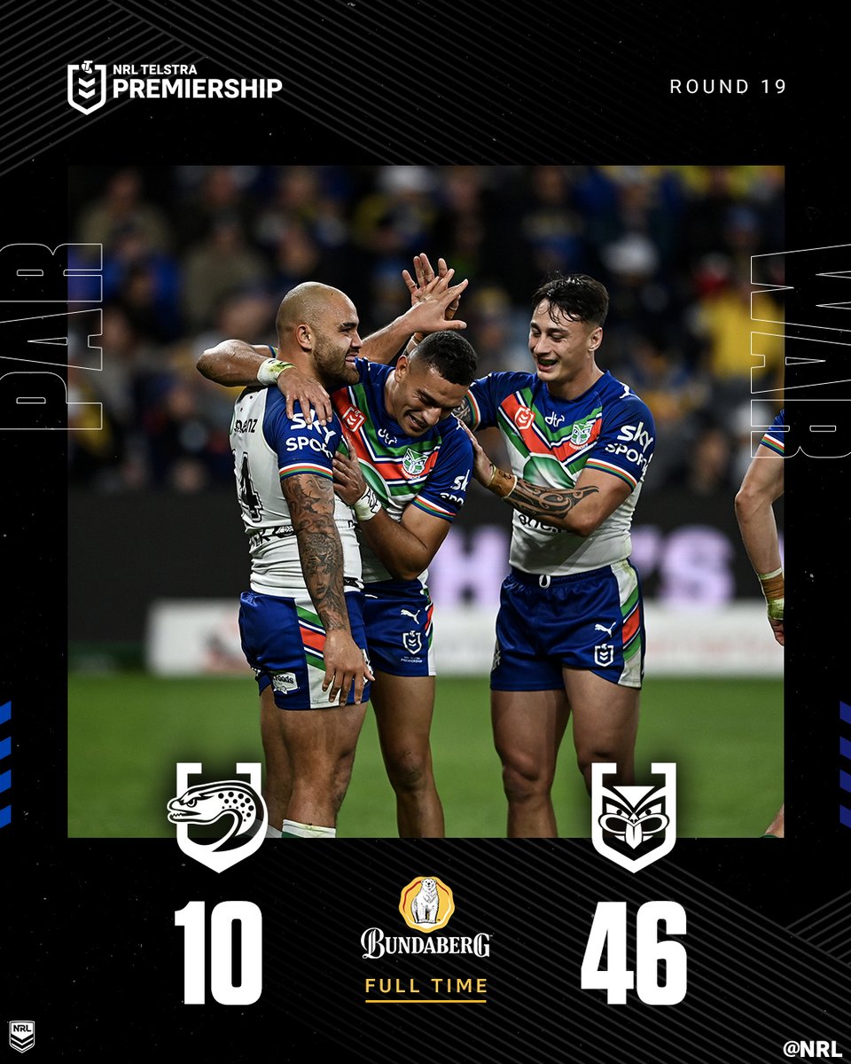 NRL's tweet photo. WILD WARRIORS 😝 

#NRLEelsWarriors https://t.co/Ei9d9CNda1