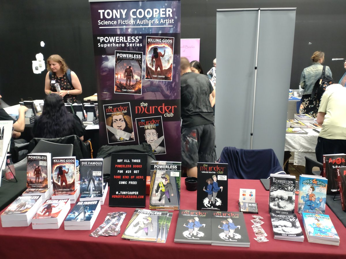 _tonycooper's tweet photo. All set up and ready to go at @EdgeLitDerby - see you in the Gallery!
#edgelit #Derby #scifi #fantasy #bookconvention #comicbooks https://t.co/5djrkODVI5
