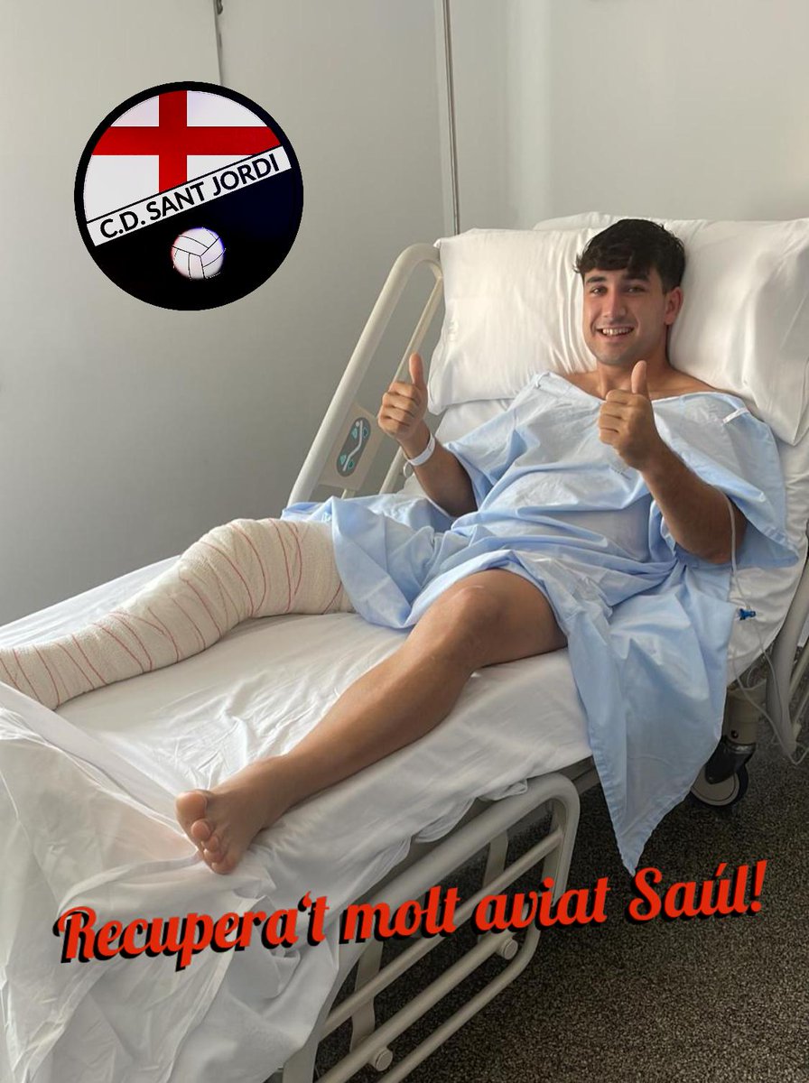 cdsantjordi's tweet photo. 🏥Ahir al matí, el jugador del nostre primer equip 🏴󠁧󠁢󠁥󠁮󠁧󠁿Saúl Bautista, va ser operat dels lligaments creuats i menisc. 
L’operació ha estat tot un èxit i esperem amb ànsies el teu retorn Saúl❗️
L’equip i l’afició t’esperen❗️
🐉🔝⚡️💪🏼🖤❤️⚽️ https://t.co/pNtV3sPxJA