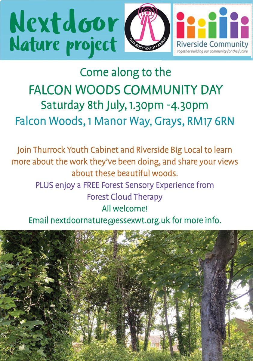 POSTPONED: Today's planned Falcon Woods Community Day is unfortunately postponed due to hazardous weather. However we will be back on a non-thundery, dry day to show off the delights of the woods, so stay tuned!