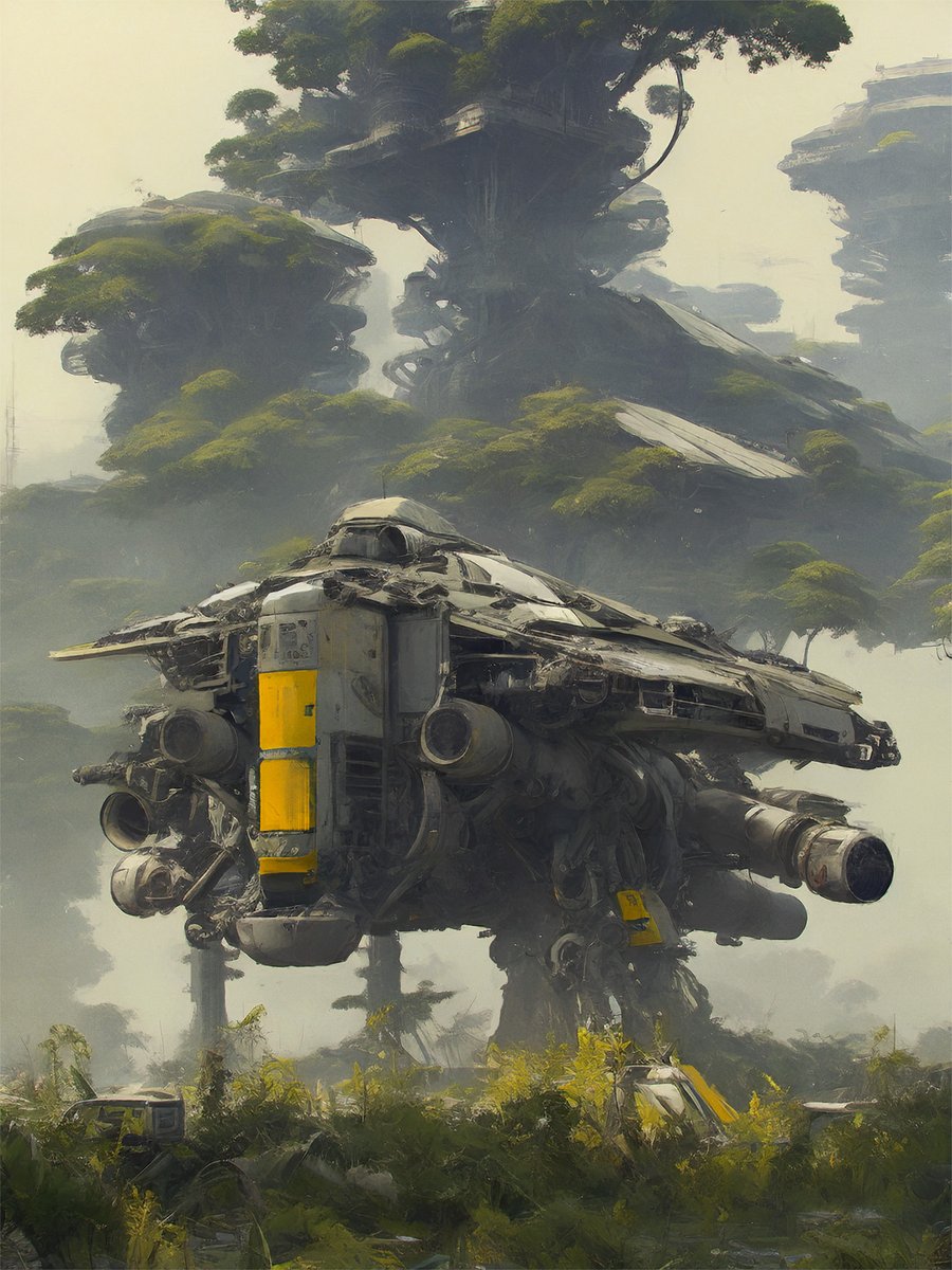 sainimatic's tweet image. Some #scifiart pieces using #stablediffusion with #controlnet, finished in Photoshop. Custom trained embeddings on my own photobash/concept art work and 3d models #AIIA #conceptart