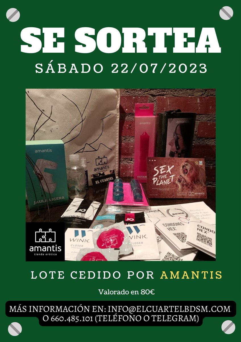 Gracias a <a href="/amantis_net/">amantisoficial</a> sortearemos este mes un fantástico lote de productos entre todos los asistentes a la próxima fiesta de El Cuartel ¿Te apetece probar suerte?