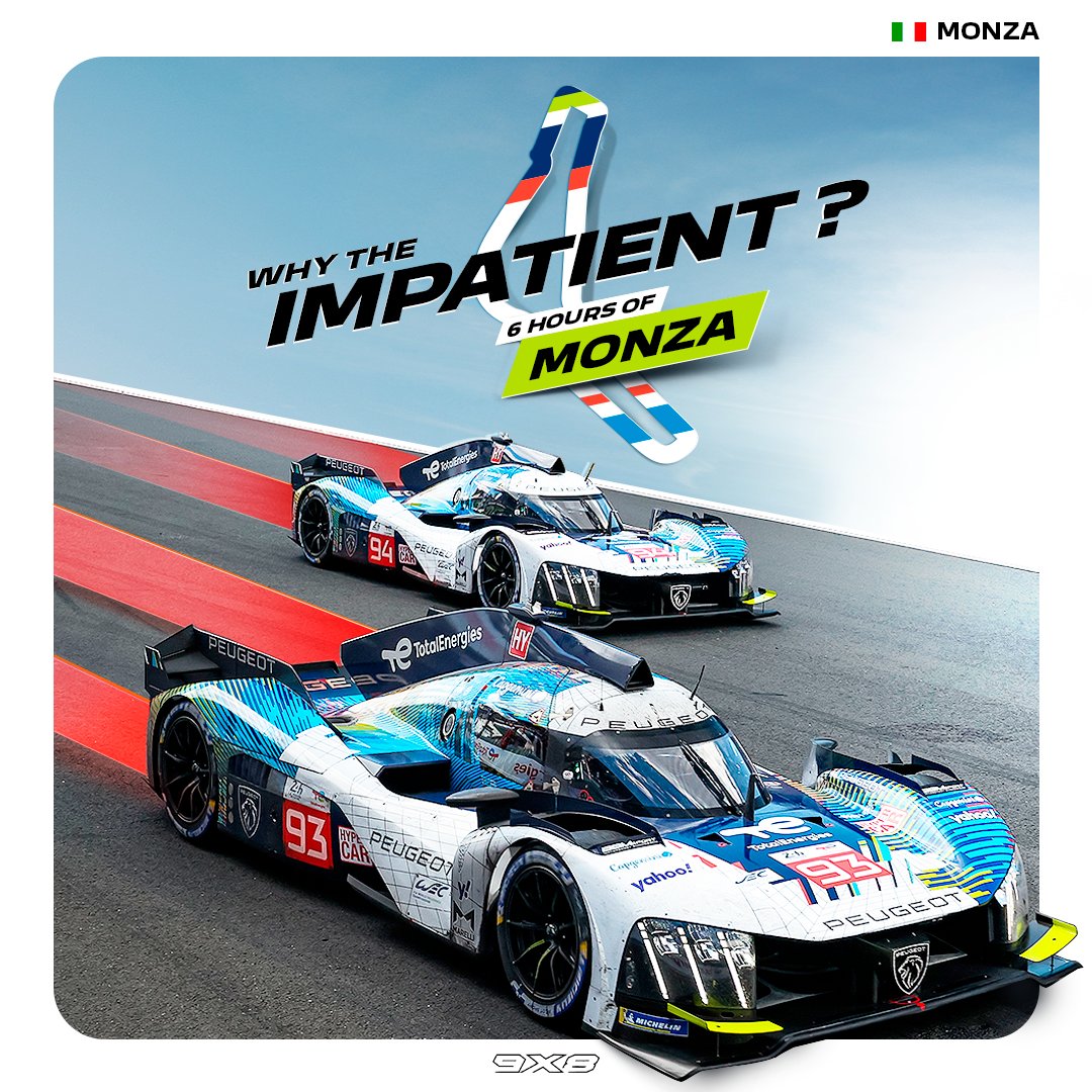 With its long straights and fast turns, the Autodromo Nazionale di Monza is known for its speedy nature. It always allows some great overtaking and fights throughout the field! D-5!
#Peugeot9X8 #AllureBornToRace #WEC #6HMonza 🏁