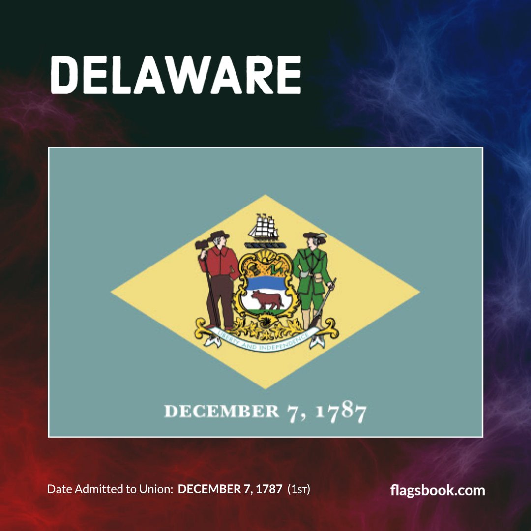 State flag of Delaware
The First State

#Delaware #flagoftheday #dailyflag #todaysflag #flag #flags #learnflags #1ststate #TheSmallWonder #FirstState #DiamondState #Wilmington #Dover #DoverDE #de #del #BlueHenState #KentCounty #MidAtlantic
