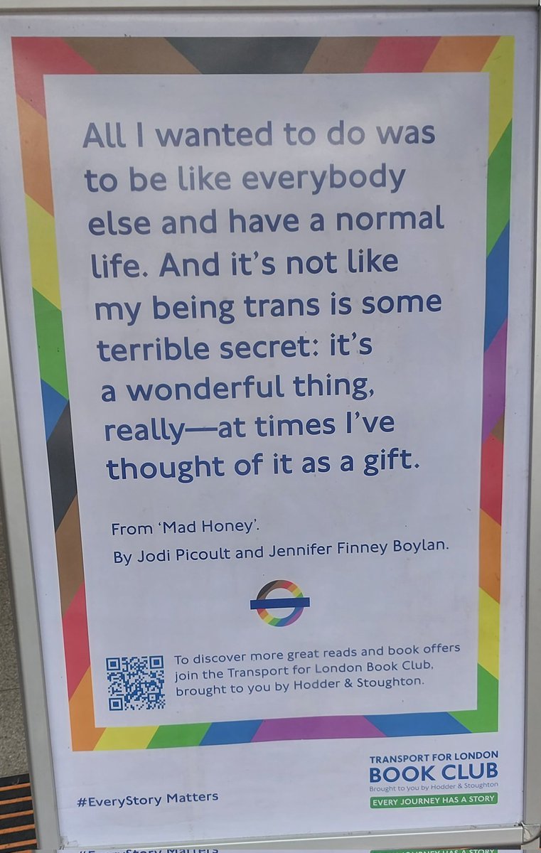 #Hackneycentral #transpride I know that London Transport may be conscious of being seen to do the right thing but still...this is a very beautiful thing to see on the morning of Trans Pride 💖 And so so true 🩵🩷
