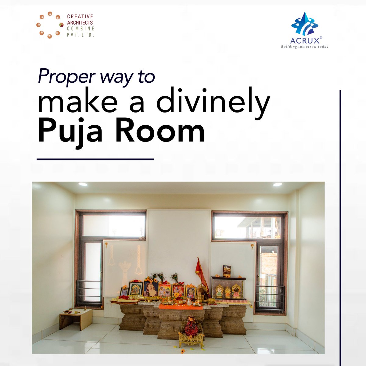 acrux_realcon's tweet photo. Swipe left to see how to create a divine Puja Room in your home with these simple tips.

#PujaRoom #DivineHome #SpiritualDecor #HinduCulture #VastuTips #SacredSpace #HomeTemple #PrayerRoom #BlessedHome #SmartCityBhubaneswar #Bhubaneswar #creativearchitectscombine #acrux_realcon https://t.co/JGpLzZzkGu